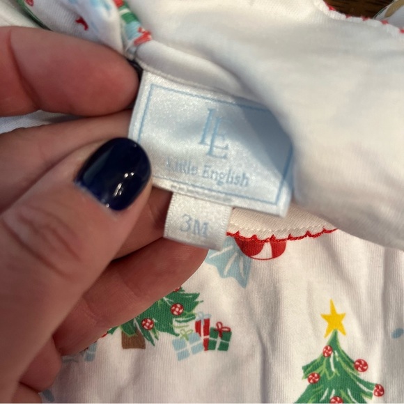 Little English Christmas Print One Piece - White and Green - Picture 3 of 6